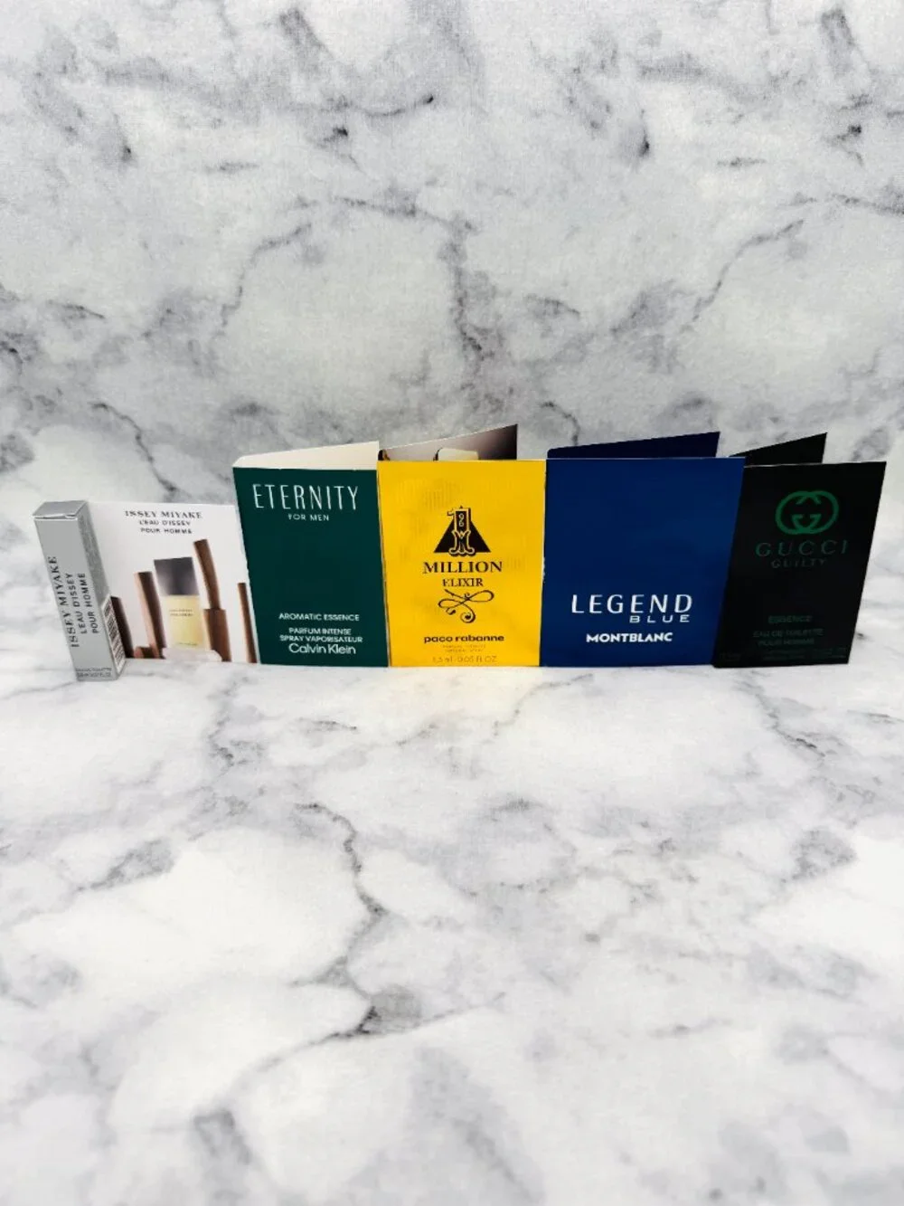 Lot of 5 Issey Miyake,Calvin Klein,Paco Rabanne,Montblanc,Gucci,Samples-5pc-NEW